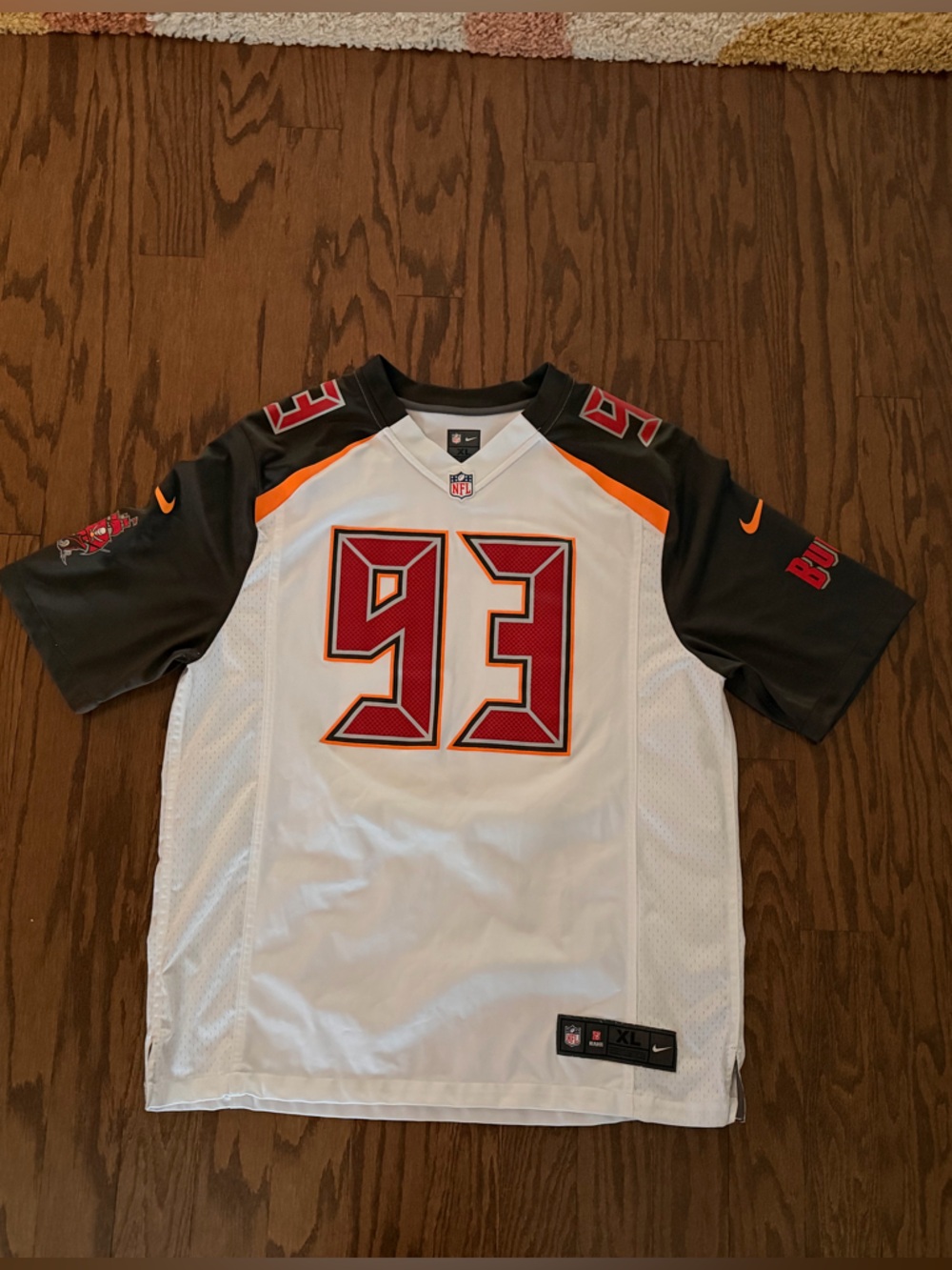 NFL Nike Men's  White Black Orange Red #93 Jersey